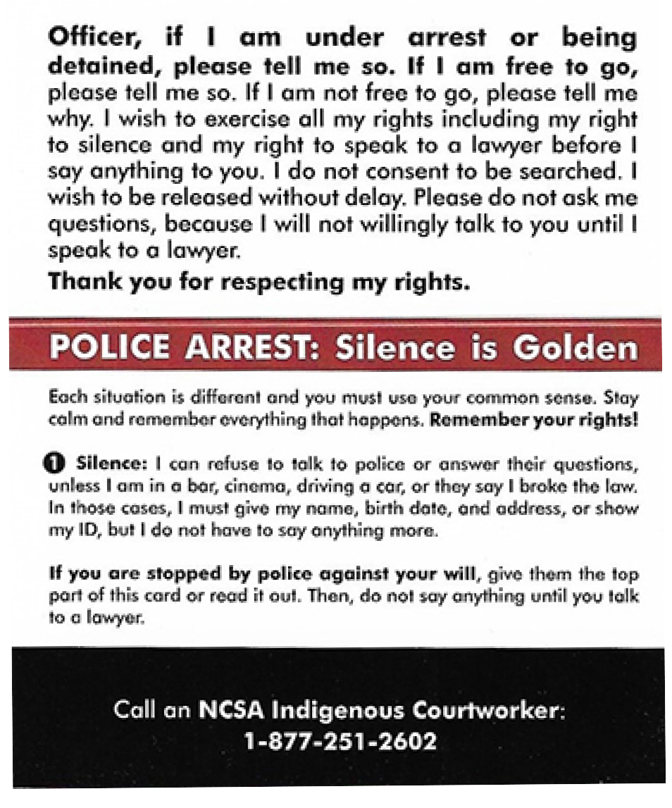 Know your seven basic rights when dealing with police services - Windspeaker.com